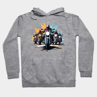 Bikers Racing Illustration Hoodie